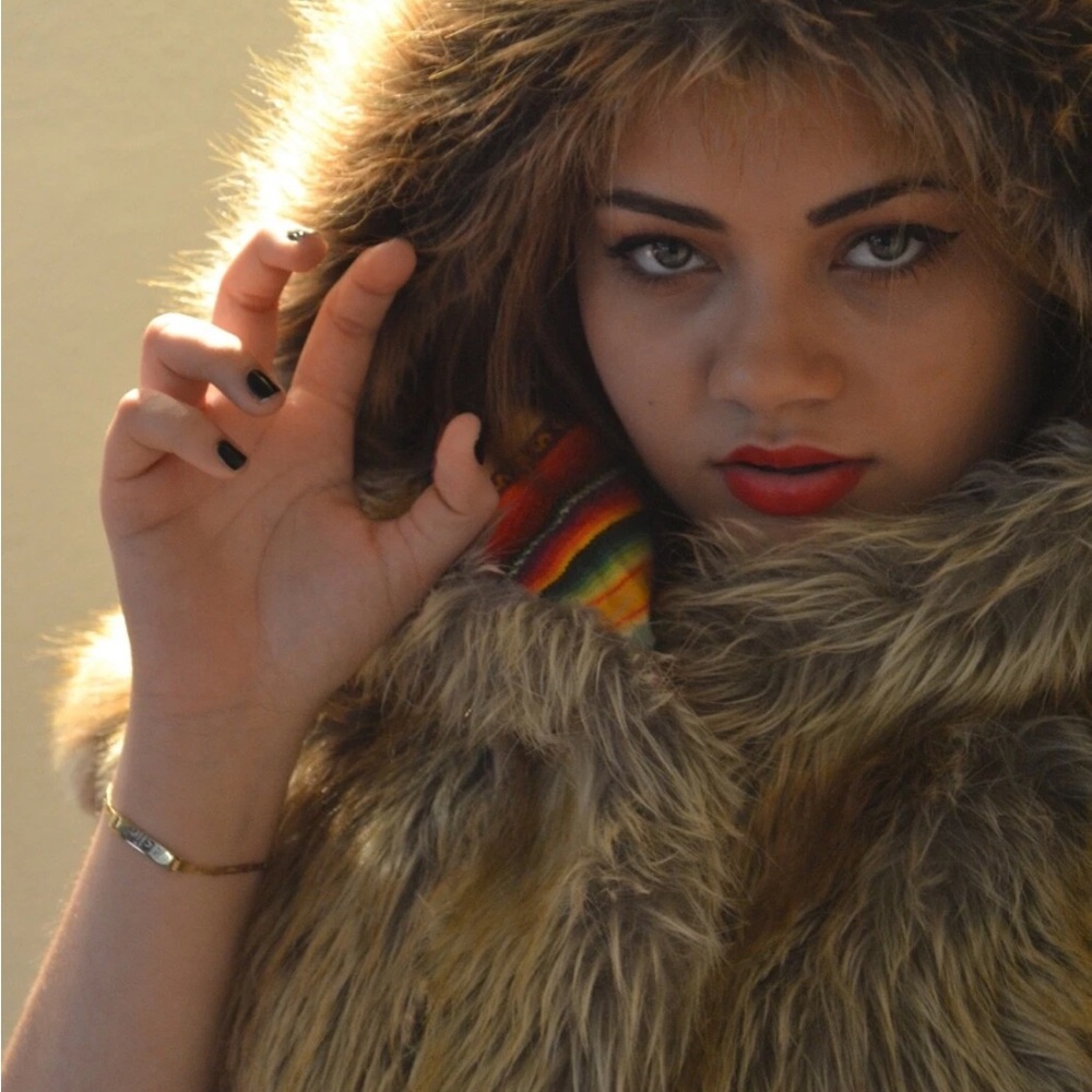 Red Fox shawl Hood